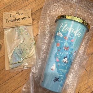 NEW- simply southern  love Florida tumbler cup and air freshener